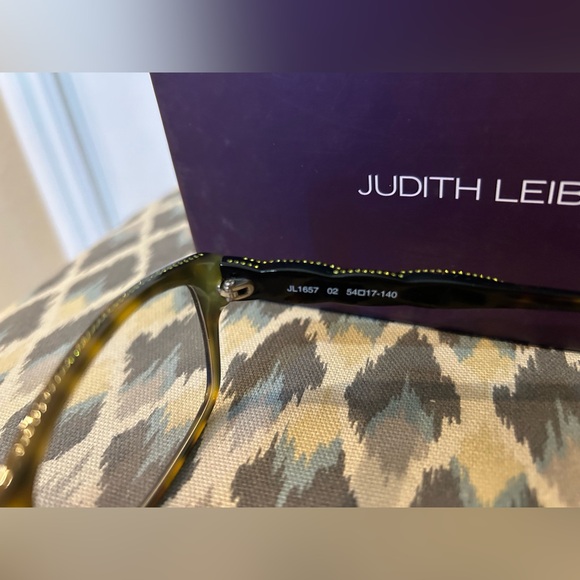 EUC Judith Leiber JL1657 02 Green Tortoise Cat Eye Eyeglasses Frame 54-17-140 - Picture 4 of 11